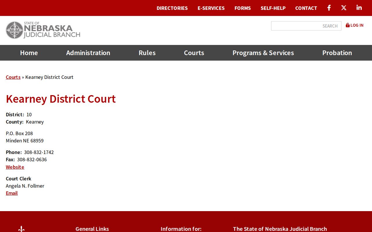 Kearney County criminal court cases official District Court profile