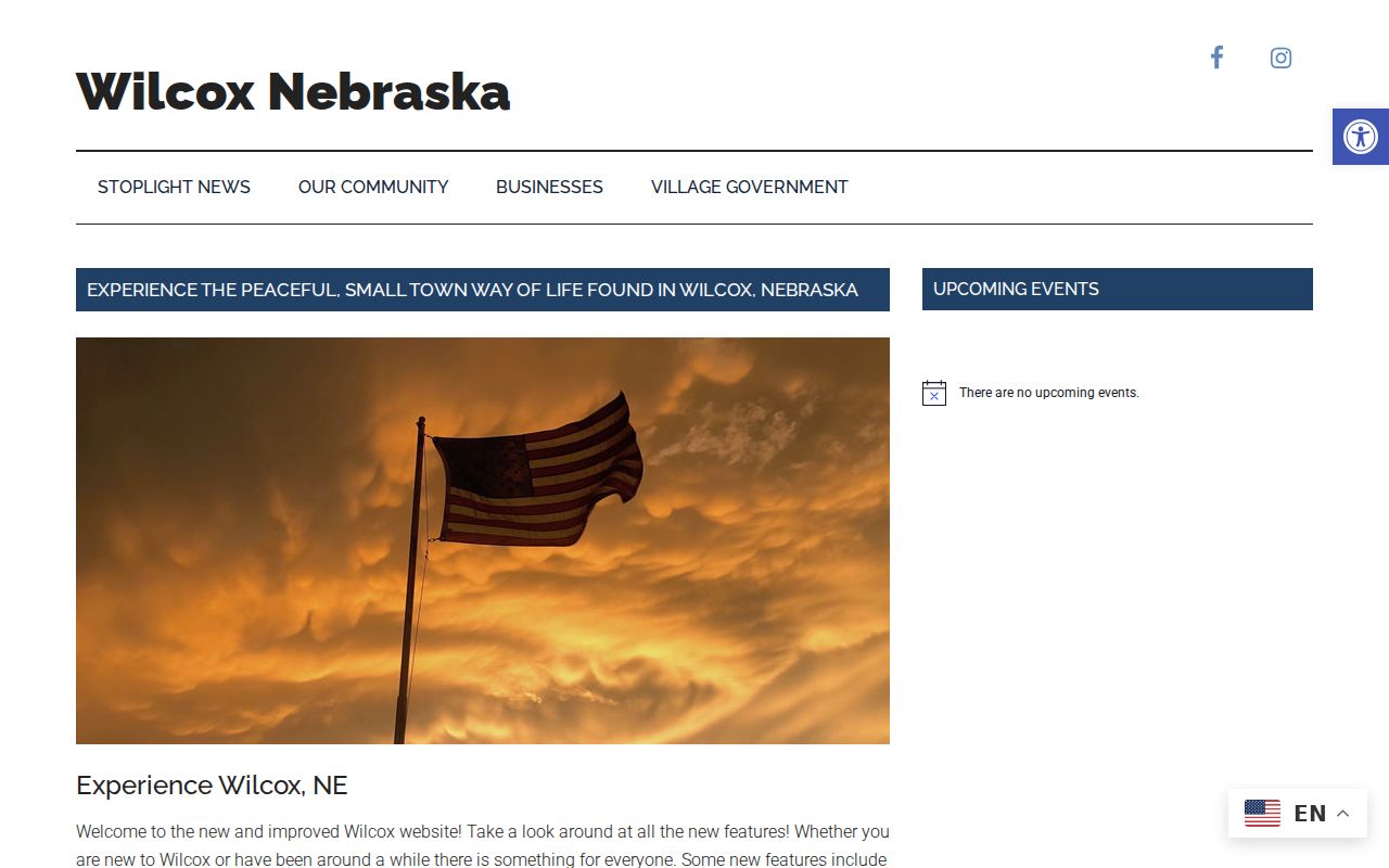 Official Village of Wilcox identity and contact page