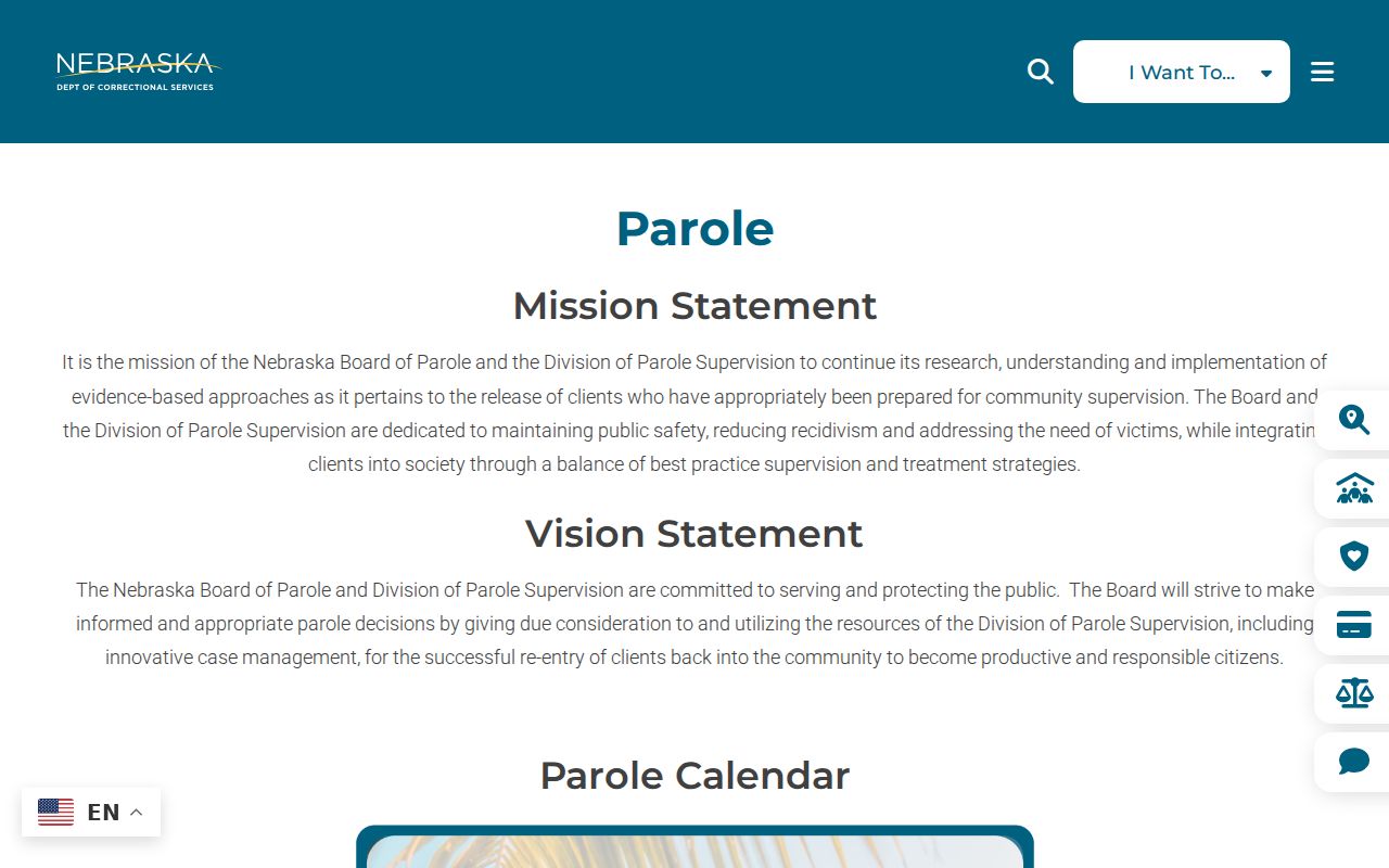 Kearney County criminal parole record information from Nebraska Board of Parole